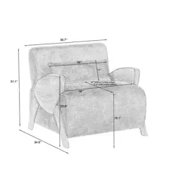 NicBex Couches for Living Room 31" Modern Accent Armchair Comfy Sofa Modern Lounge Chair Upholstered Single Sofa Couch with 1 Throw Pillow