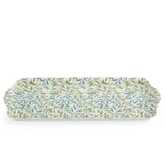 Pimpernel Morris & Co Willow Bough Sandwich Tray - Soft Sage Melamine Serving Tray - Easy-Clean Surface & Dishwasher Safe - 15 x 6 Inch