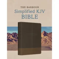 The Barbour Simplified KJV Bible--Deluxe Edition [Two-Tone Brown Stitched Cross] - by  Barbour Bibles (Leather Bound)