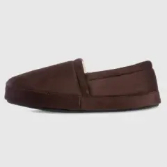Isotoner Men's Microsuede Round Essentials Closed Back Slippers - Dark Brown