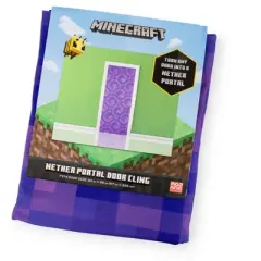 Ukonic Minecraft Purple Nether Portal Gateway Fabric Door Cling | 34 x 82 Inches