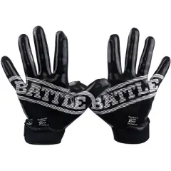Battle Sports Doom 1.0 Adult Football Receiver Gloves - Black