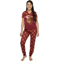 Harry Potter Short Sleeve Hogwarts Junior's Jogger PJ Pajama Set
