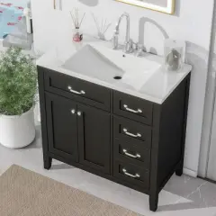 36" Bathroom Vanity with Drawers and Sink - ModernLuxe