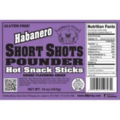 Buffalo Bills Habanero Short Shots (120 beef and chicken 3.5" snack sticks per 30oz bag)