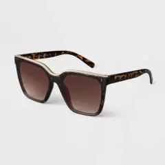 Women's Plastic Square Sunglasses - A New Day&trade; Brown