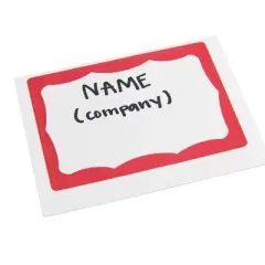 SICURIX Adhesive Badges, Red Border, Pack of 200