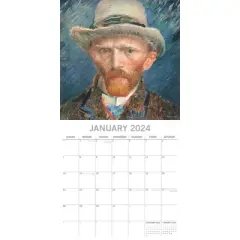 The Gifted Stationery 2024 Square Wall Calendar, Van Gogh, 16-Month Arts & Antiques Theme with 180 Reminder Stickers (12x12 In)