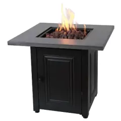Endless Summer The Wakefield 28" Square LP Gas Outdoor Fire Pit Black