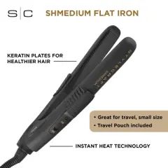 StyleCraft Shmedium Palm Size Professional Hair Flat Iron Black