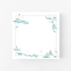 Sea Days 6" x 6" Square Notepad by Ramus & Co (100 Heavyweight Tear-Off Sheets)