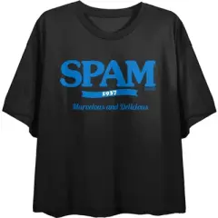 Spam Brand 1937 Logo Women's Black Crop T-shirt