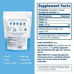 NativePath Collagen Peptides Powder, 450 g, 15.9 oz, 45 Servings