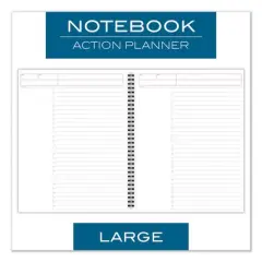 Cambridge Wirebound Guided Action Planner Notebook, 1-Subject, Project-Management Format, Dark Gray Cover, (80) 11 x 8.5 Sheets