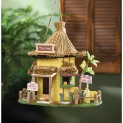 Zingz Home Tropical Tiki Hut Birdhouse 9.75x9x9.75"