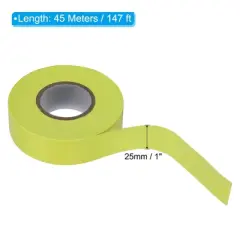 Unique Bargains PVC Non-Adhesive Flagging Tapes for Trail Outdoor 2 Pcs Yellow 1" x 147 ft