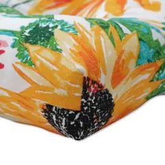 2pc 19" x 19" Outdoor/Indoor Sunflowers Seat Cushion Yellow - Pillow Perfect