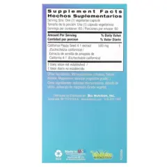 Bio Nutrition California Poppy Seed, 500 mg , 60 Vegetarian Capsules