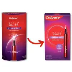 Colgate Optic White Overnight Teeth Whitening Pen, Teeth Stain Remover to Whiten Teeth, 35 Nightly Treatments, Hydrogen Peroxide Gel - 0.08 fl oz