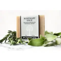 Plantlife Rosemary Sage Bar Soap &ndash; Moisturizing, Soothing, Handcrafted, Plant-Based &ndash; Made in California, 4oz