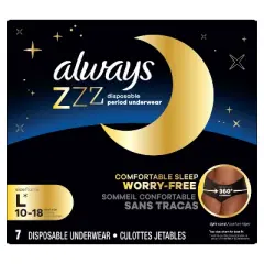 Always ZZZ Period Underwear - L/XL - 7ct