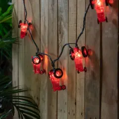 Northlight Red Tractor Indoor Outdoor Patio Light Set - 6' Green Wire - 10ct