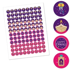 Big Dot of Happiness Happy Diwali - Festival of Lights Party Round Candy Sticker Favors - Labels Fits Chocolate Candy (1 sheet of 108)