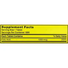 Nature's Blend 1280 Folic Acid 1000 mcg