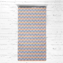 Bacati - Liam Large Triangles Orange Navy Muslin 3 pc Toddler Bed Sheet Set