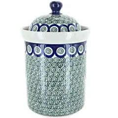 Blue Rose Polish Pottery 493 Ceramika Large Canister