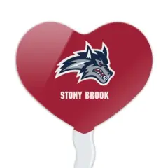 Stony Brook University Seawolves Logo Heart Love Cupcake Picks Toppers Decoration Set of 6