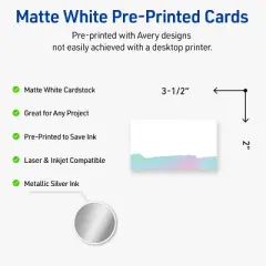 Avery Rectangle Business Cards, Watercolors Design, 2" x 3.5", 80ct