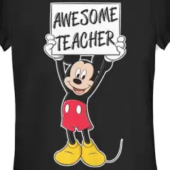 Junior's Mickey & Friends Awesome Teacher Sign T-Shirt