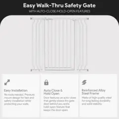 BalanceFrom Walk Thru Safety Gate for Baby and Pets, Doorways, Stairways, Hallways, Fits 29.1-43.3 Inch Openings, 36 Inch Height, White