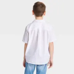 Boys' Seersucker Woven Short Sleeve Button-Down Shirt - art class&trade; White
