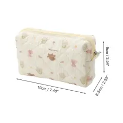 Unique Bargains Puppy Makeup Bag Beige 1 Pc