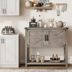Whizmax Farmhouse Console Table with 2-Door Cabinet, Coffee Bar, Entryway Table with Storage Shelf, Buffet Sideboard for Kitchen,Hallway,Living Room,