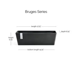 Ecopots Bruges Durable Modern Rectangular Indoor/Outdoor Recycled-Based Composite Flower Pot Planter