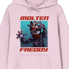 Five Nights At Freddy's Molten Freddy Long Sleeve Cradle Pink Adult Hooded Sweatshirt
