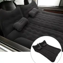Unique Bargains Car Air Mattress Camping Bed with Pillows Black