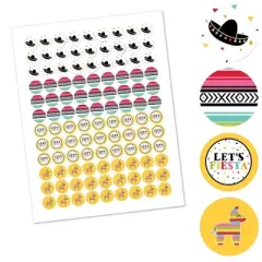 Big Dot of Happiness Let's Fiesta - Fiesta - Round Candy Sticker Favors - Labels Fits Chocolate Candy (1 sheet of 108)