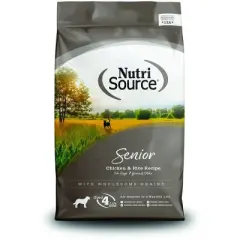 NutriSource Senior Made with Chicken Meal and Rice with Wholesome Grains Dry Dog Food - 15LB