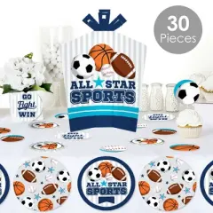 Big Dot of Happiness Go, Fight, Win - Sports - Baby Shower or Birthday Party Decor and Confetti - Terrific Table Centerpiece Kit - Set of 30