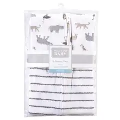 Hudson Baby Infant Cotton Sleeveless Wearable Sleeping Bag, Sack, Blanket, Modern Neutral Safari