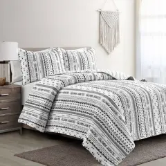 Lush D&eacute;cor 3pc Hygge Geo Reversible Oversized Quilt Set