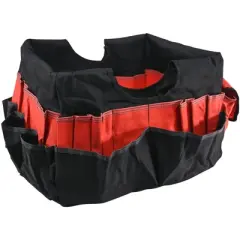 School Smart Caddy Organizer with 43 Pockets, Large, 16 x 14 x 13-1/2 Inches, Black/Red