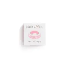 Jollity & Co. - Check It! Tickle Me Pink Washi Tape - Pack of 1 Roll, 10 Meters