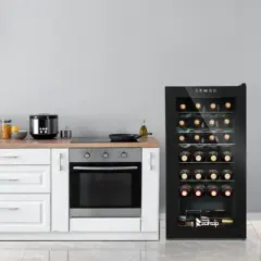 Winado 28 Bottle 2.8 Cu.Ft Electric Freestanding Compressor Beverage Cooler in Black