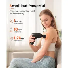 Bob and Brad UNI Mini Massage Gun Deep Tissue Muscle Massage Gun, Upgrade 10mm Amplitude Professional Handheld Percussion Massage Gun