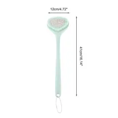 Unique Bargains Long Handle Bath Brush Body Scrubber for Bathroom 16.14"x4.72"x1.57" 1 Pc